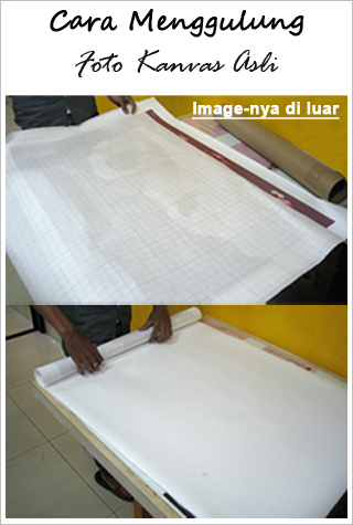 cara menggulung foto kanvas asli